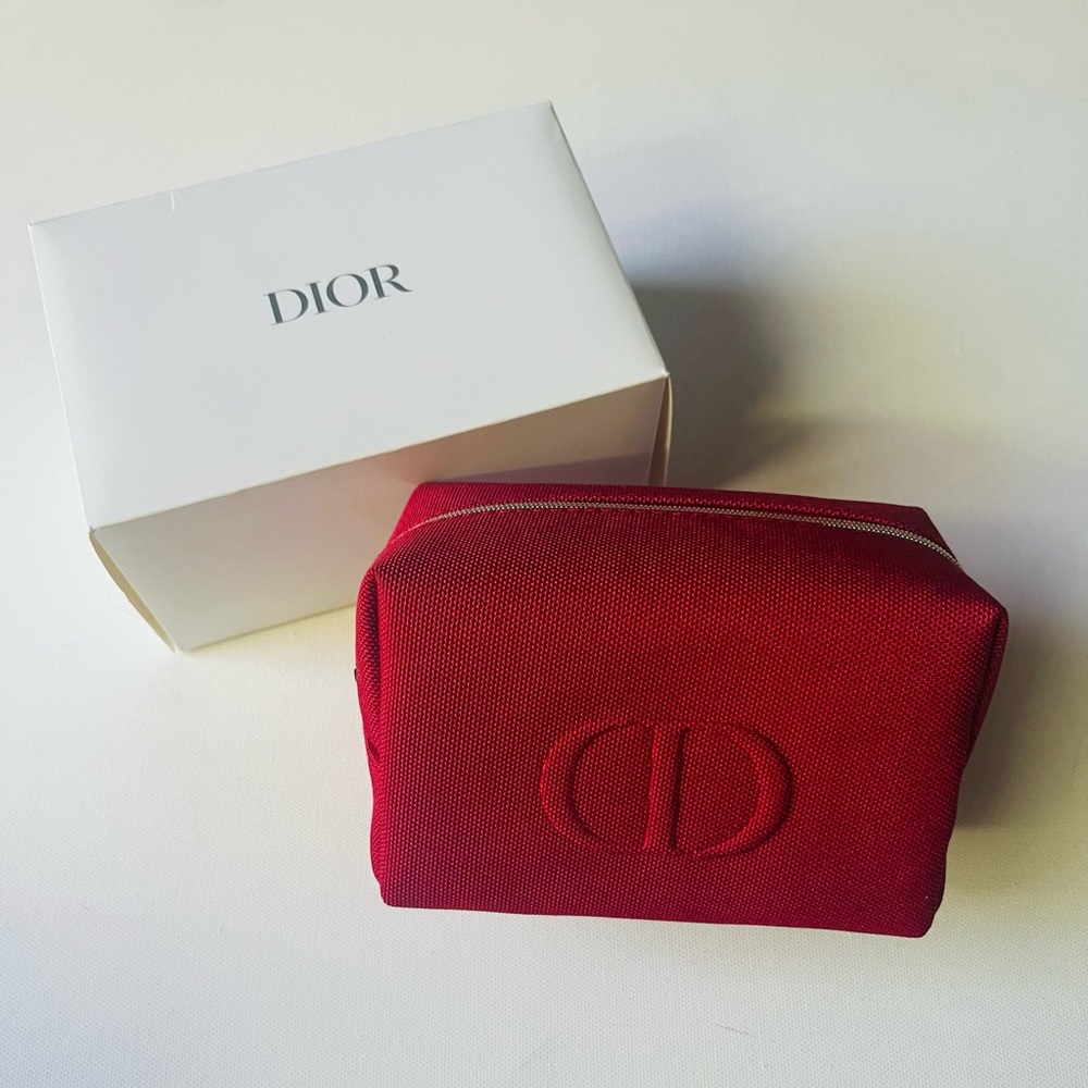 Christian Dior Red Makeup Bag
